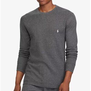 Polo Ralph Lauren Men's Grey Waffle-Knit Thermal Pajama Shirt. Size M.